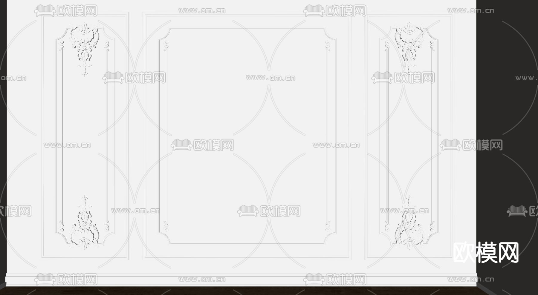 简欧石膏线条su模型