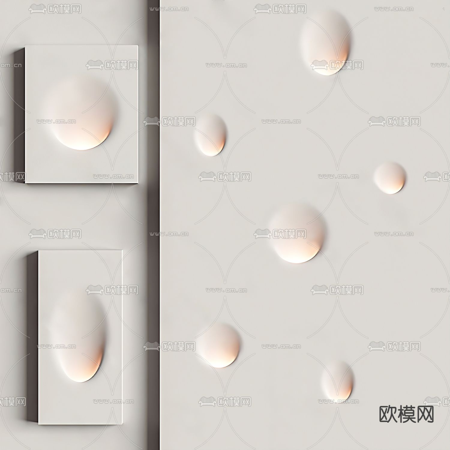 侘寂风石膏壁灯su模型