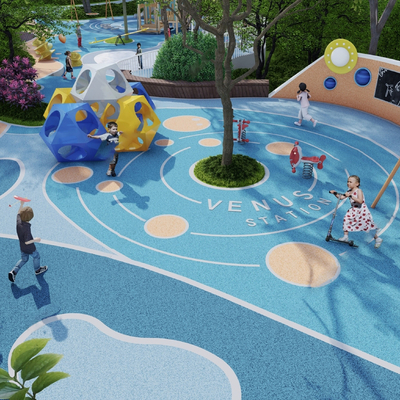  现代儿童游乐区su模型 