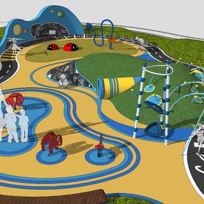  现代儿童活动区su模型 