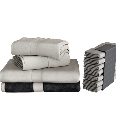  现代洗浴用品毛巾浴巾su模型 