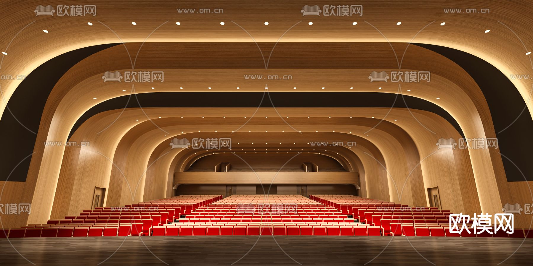 现代酒店会议厅大型报告厅3d模型