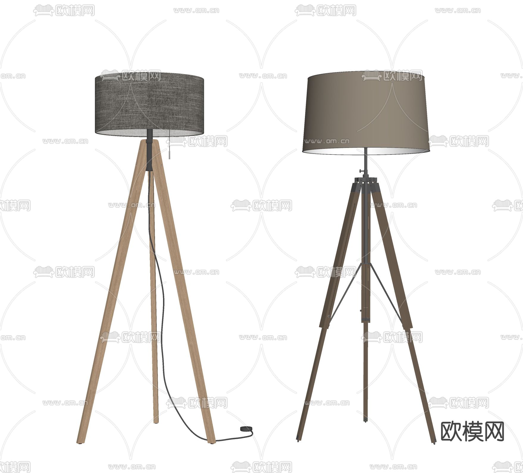 现代落地灯su模型