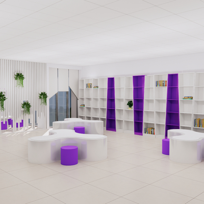  现代儿童书柜su模型 