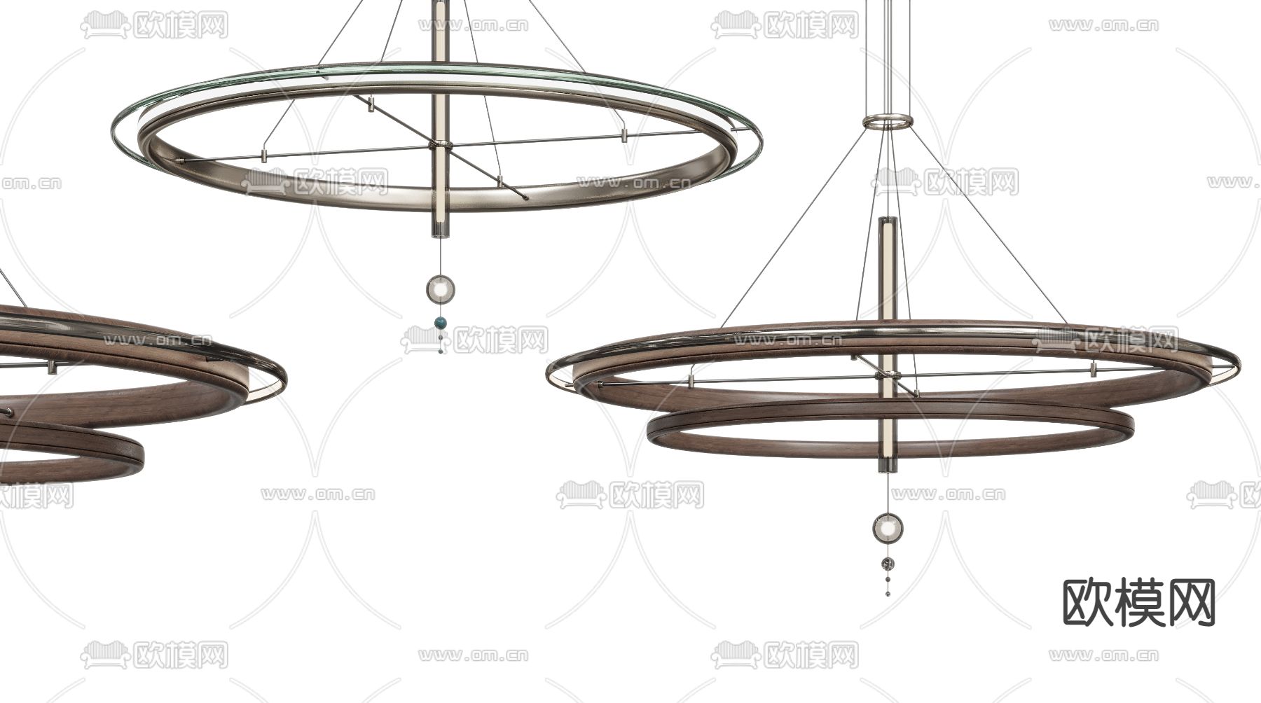 现代实木圆环吊灯3d模型下载_ID12065040_3dmax免费模型-欧模网