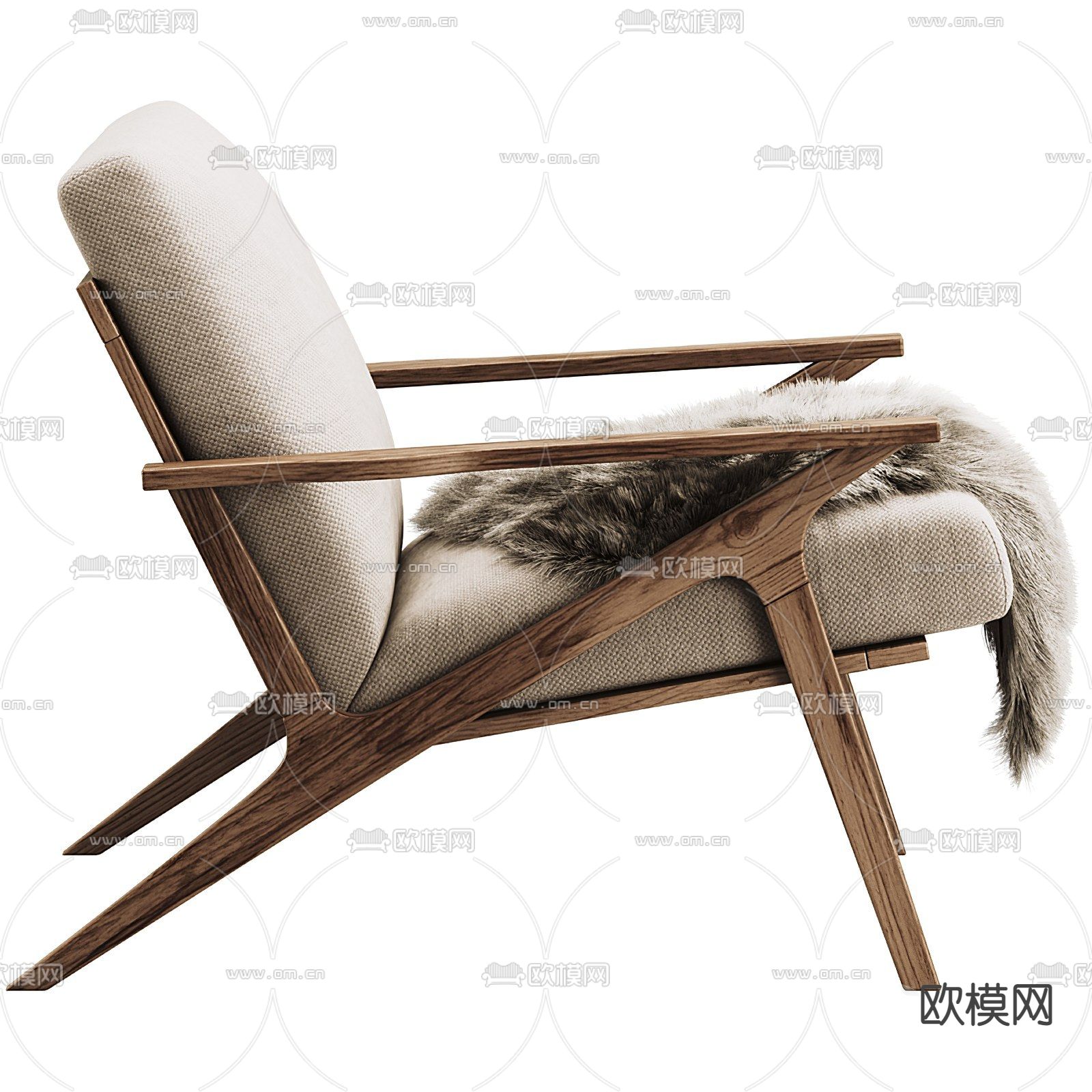 Bonaldo 现代扶手休闲椅子3d模型下载（渲染图2）