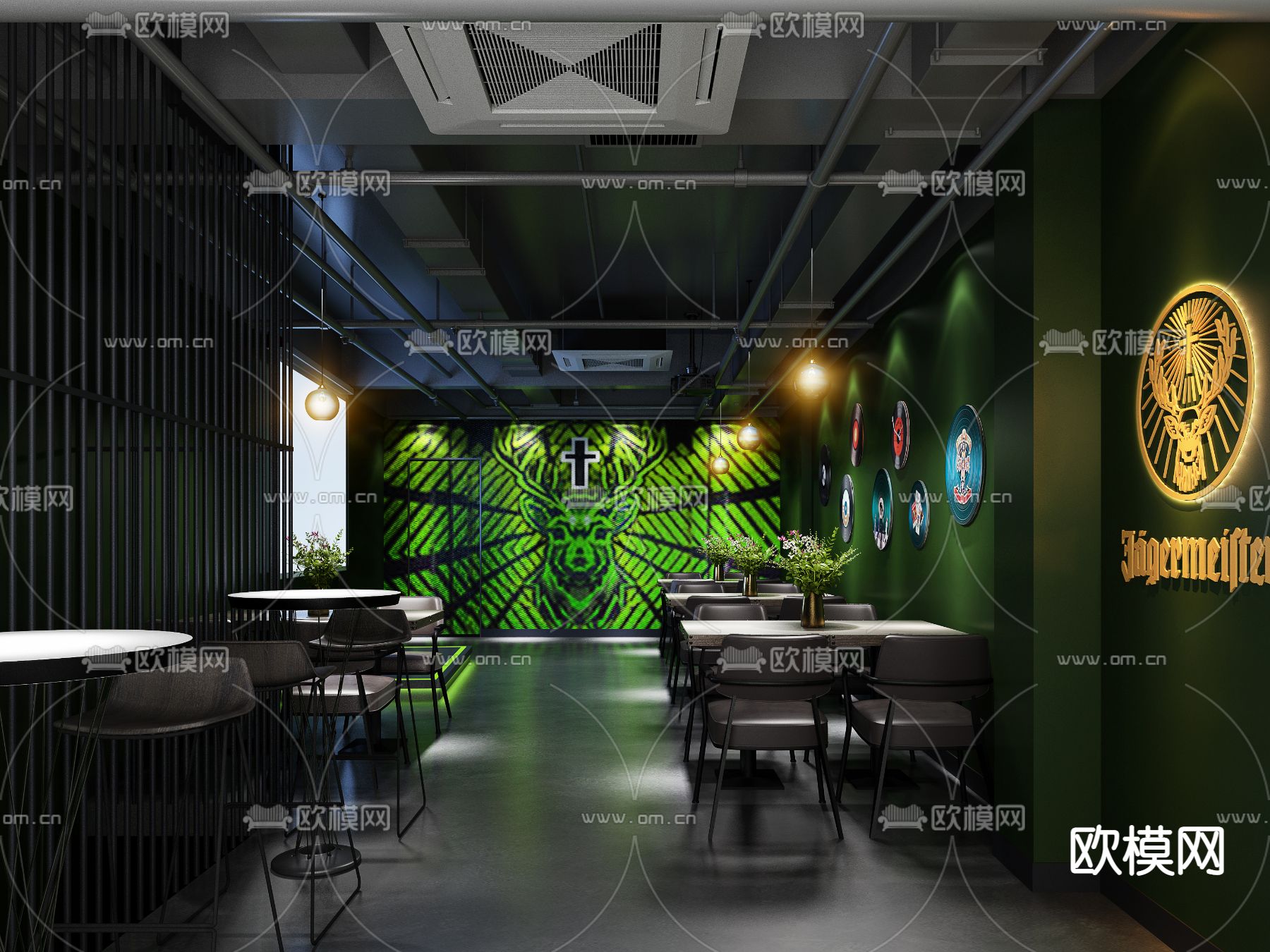 现代酒吧清吧3d模型下载