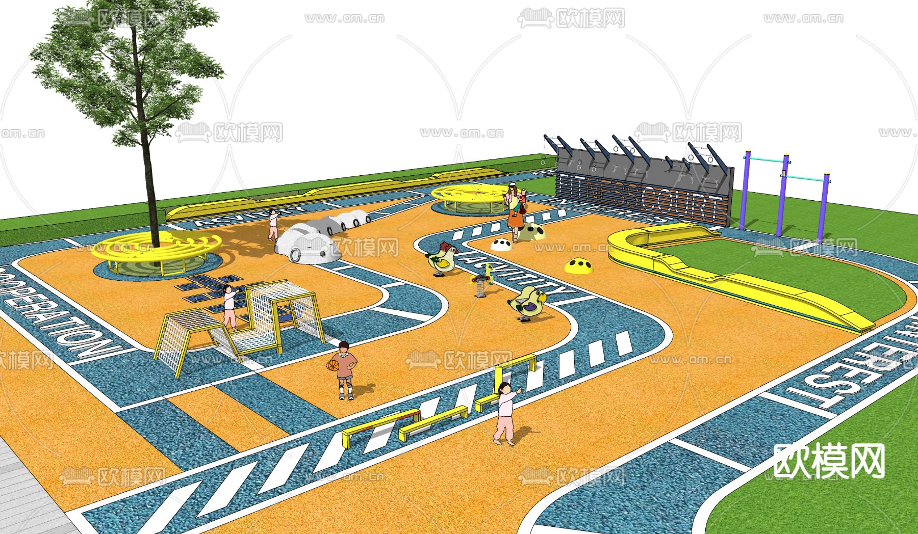 现代儿童活动区su模型下载（渲染图1）