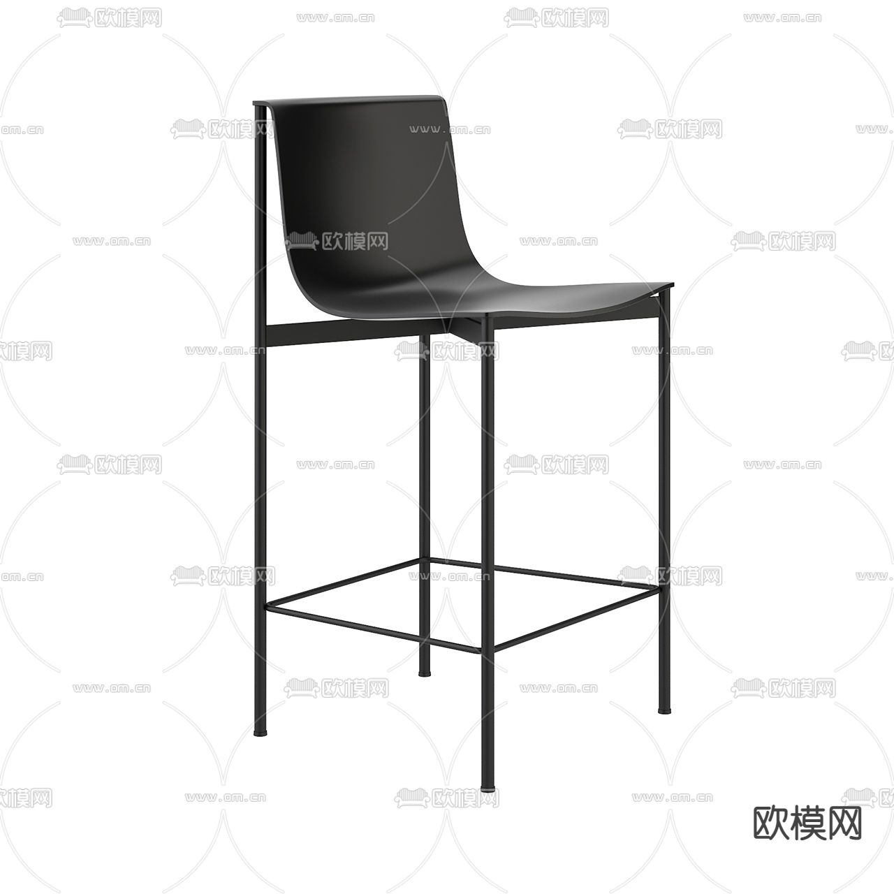 Ombra 现代黑色吧台椅3d模型下载_ID12064376_3dmax免费模型-欧模网