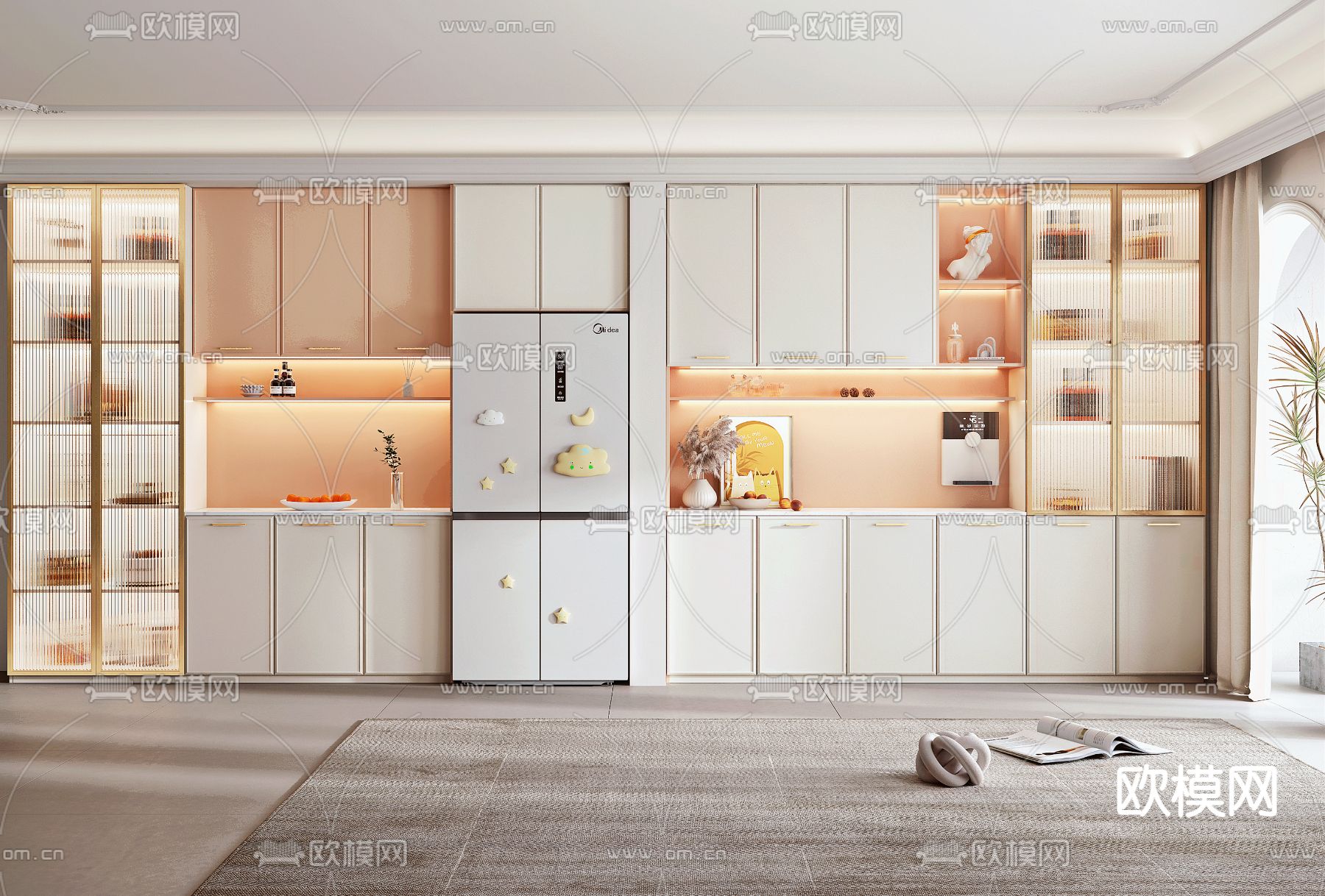北欧轻奢酒柜3d模型