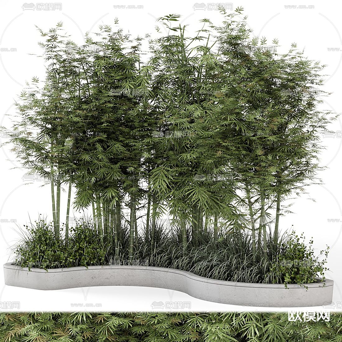 现代户外竹子景观小品3d模型下载