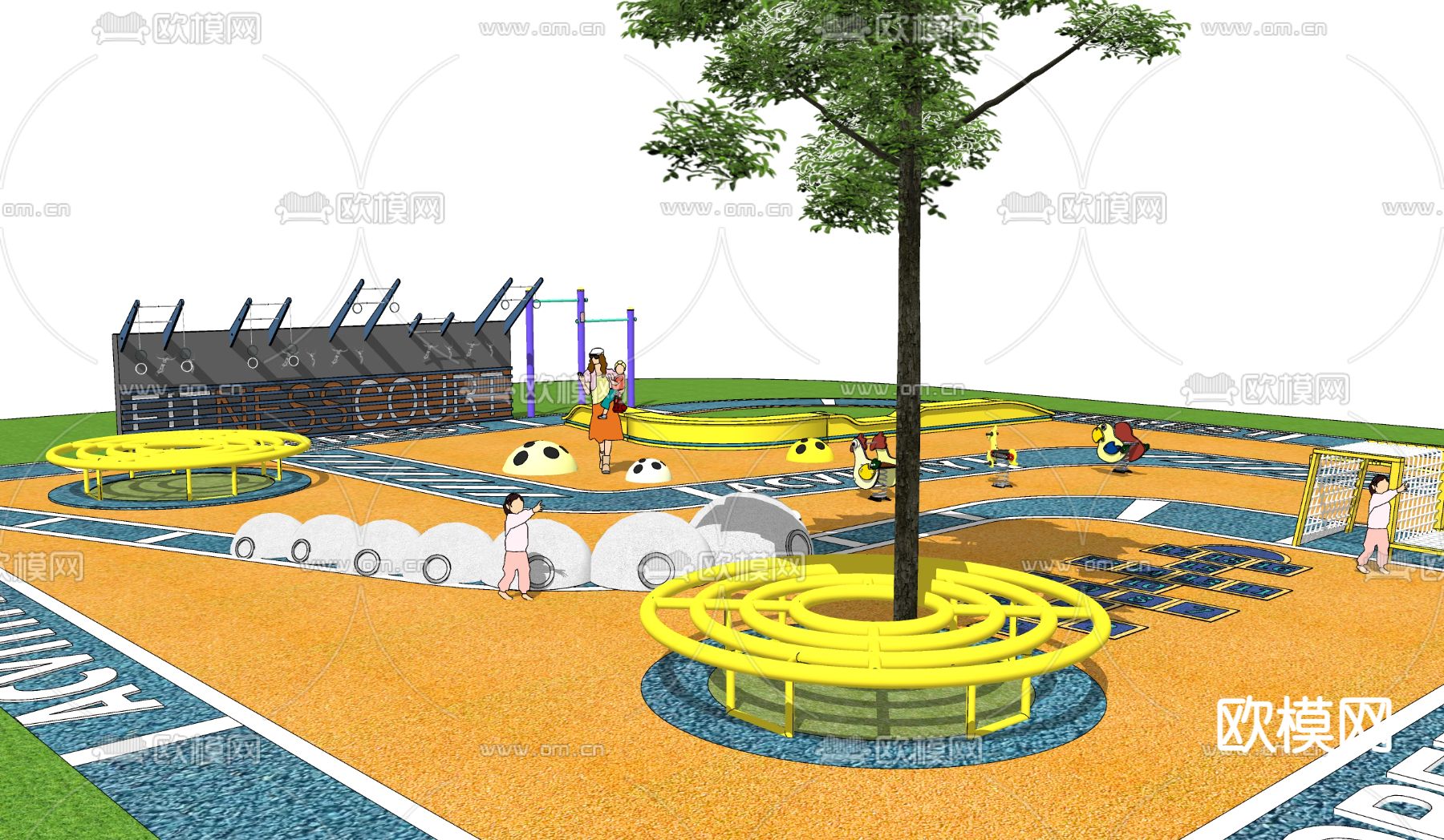 现代儿童活动区su模型下载（渲染图2）
