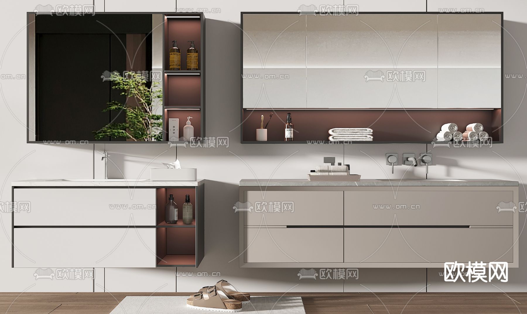 现代浴室柜洗手台3d模型下载
