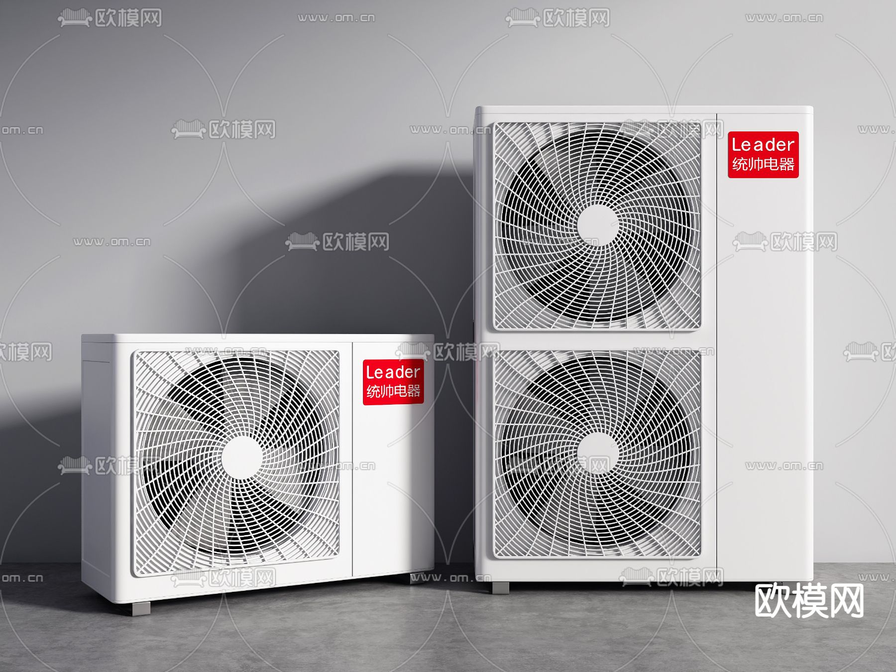 现代空调外机su模型下载（渲染图1）