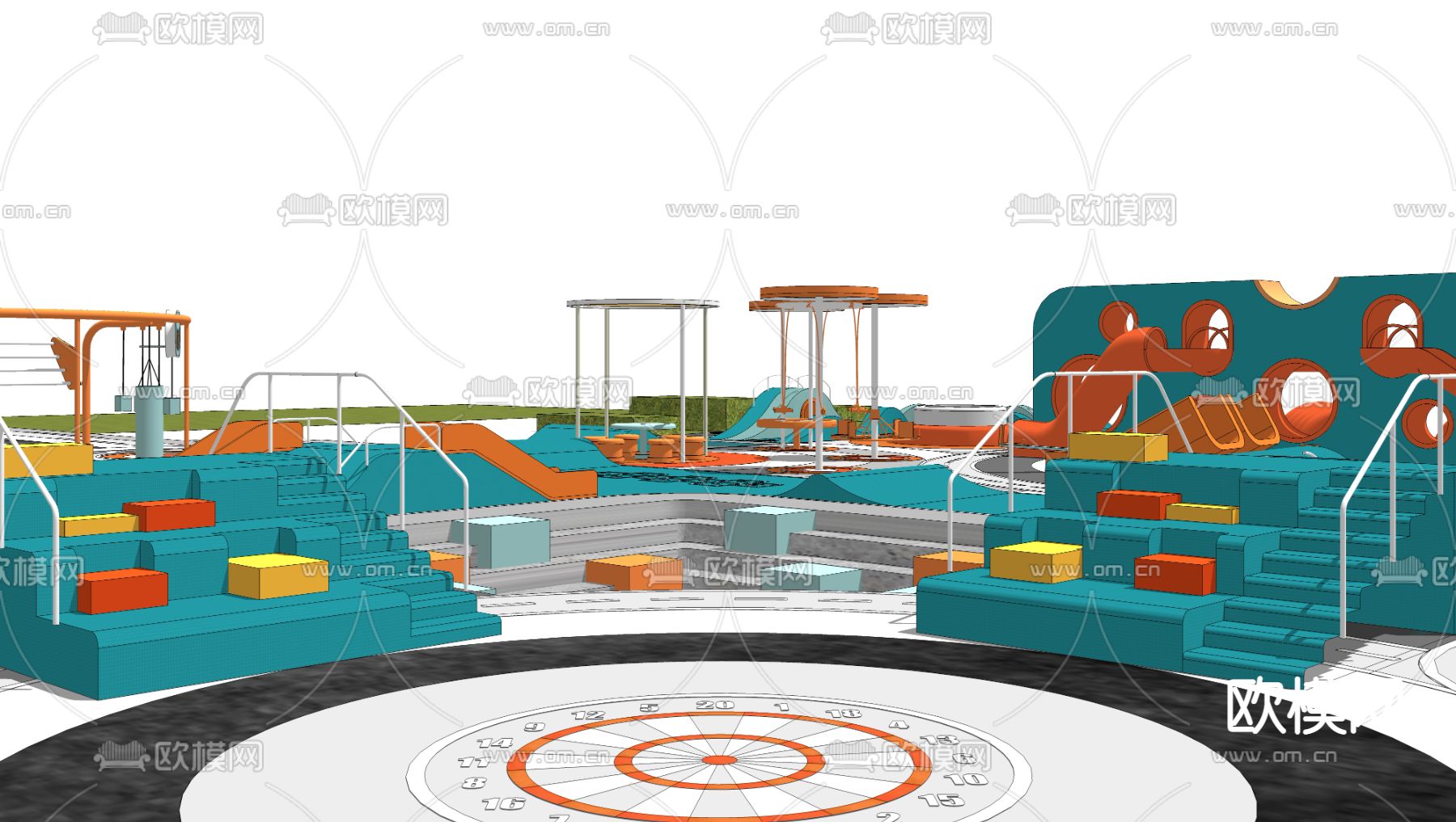现代儿童游乐区su模型下载（渲染图5）