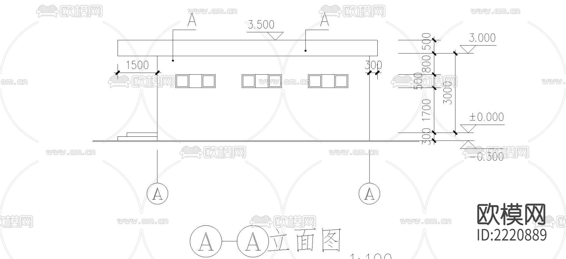 后勤仓库CAD施工图下载（渲染图3）