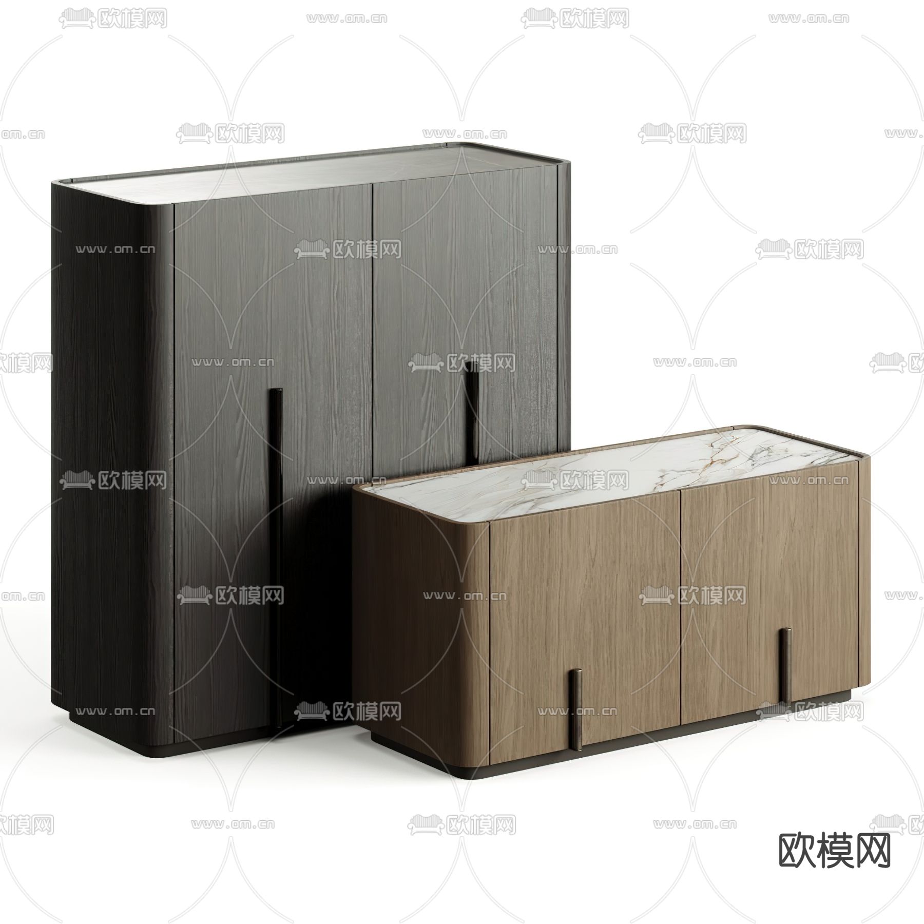 FENDI 现代烤漆边柜3d模型