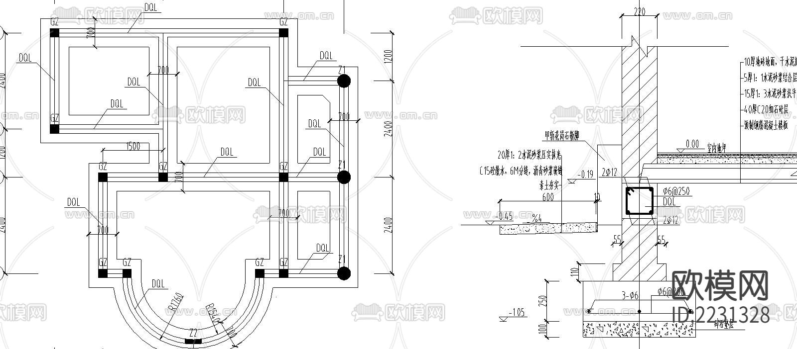 售票亭建筑cad施工图下载（渲染图1）