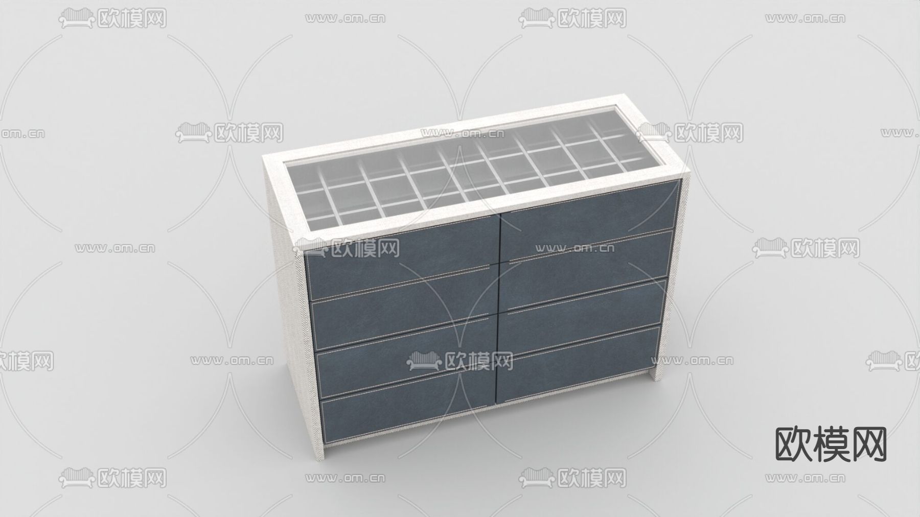 现代轻奢实木饰品柜免费3d模型下载