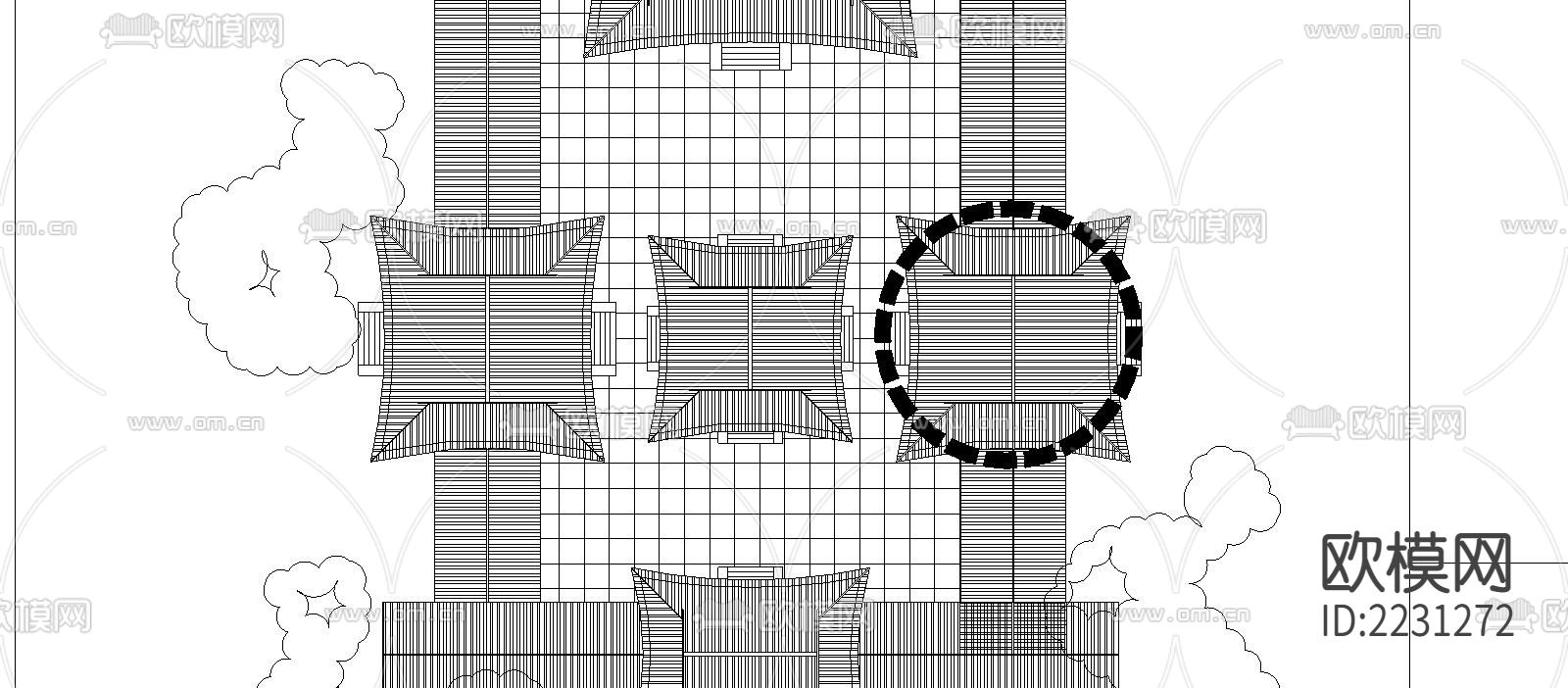 圣母殿cad施工图下载（渲染图2）
