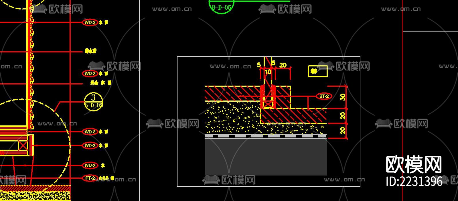 别墅浴室cad大样图下载（渲染图2）