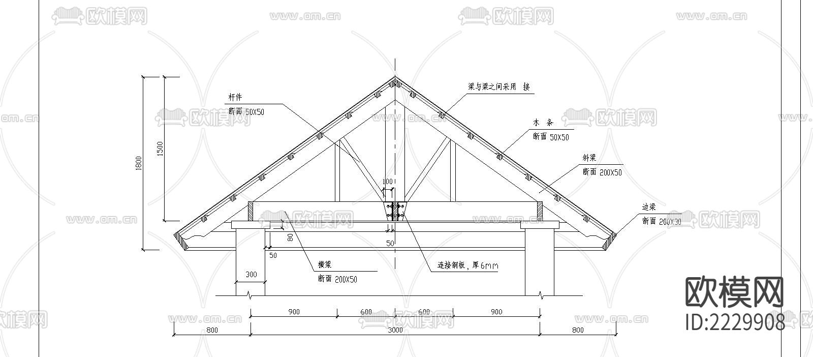 日式方亭CAD施工圖紙下載（渲染圖2）
