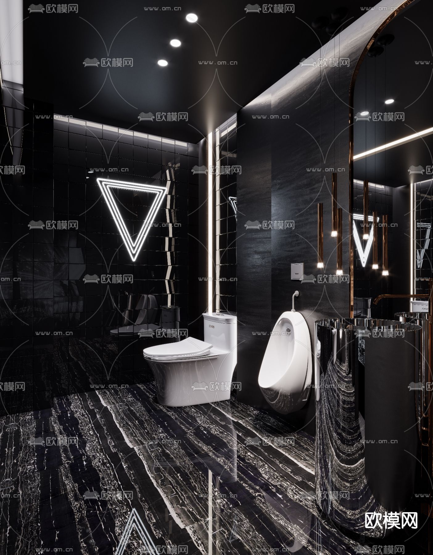 现代KTV酒吧卫生间3d模型下载