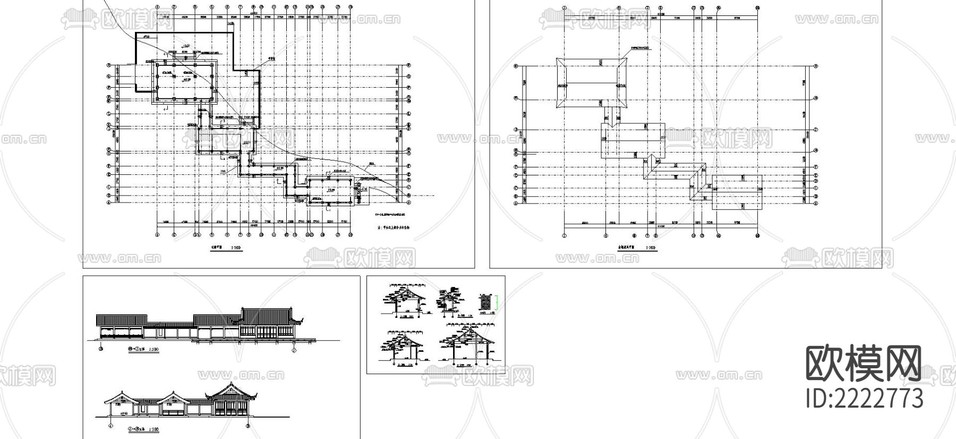 水榭建筑CAD施工圖下載(渲染圖4)