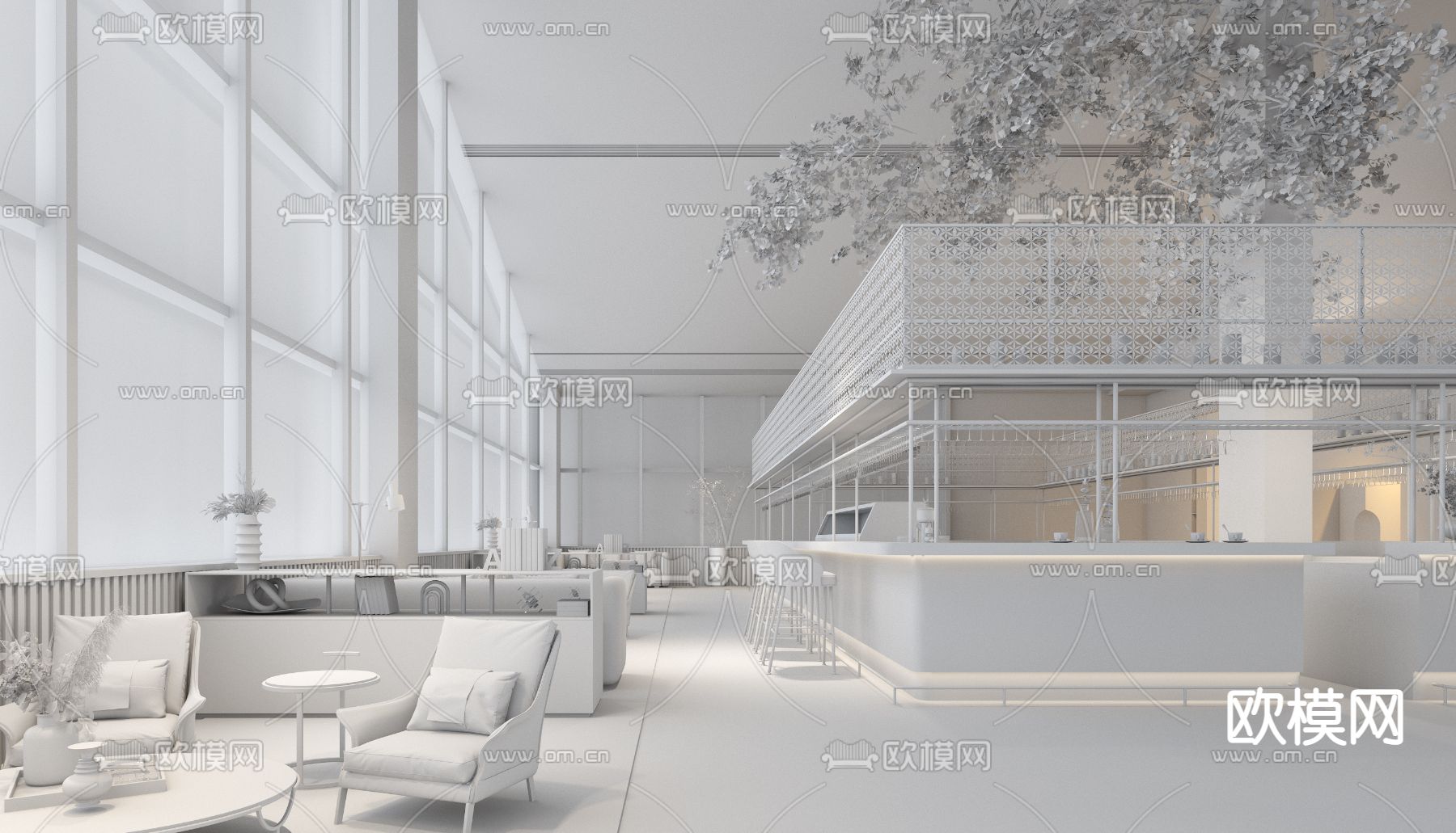 HWCD设计 盐城仁恒东台七里澜庭大堂吧3d模型