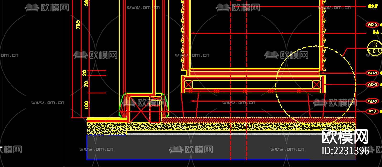 别墅浴室cad大样图下载（渲染图4）