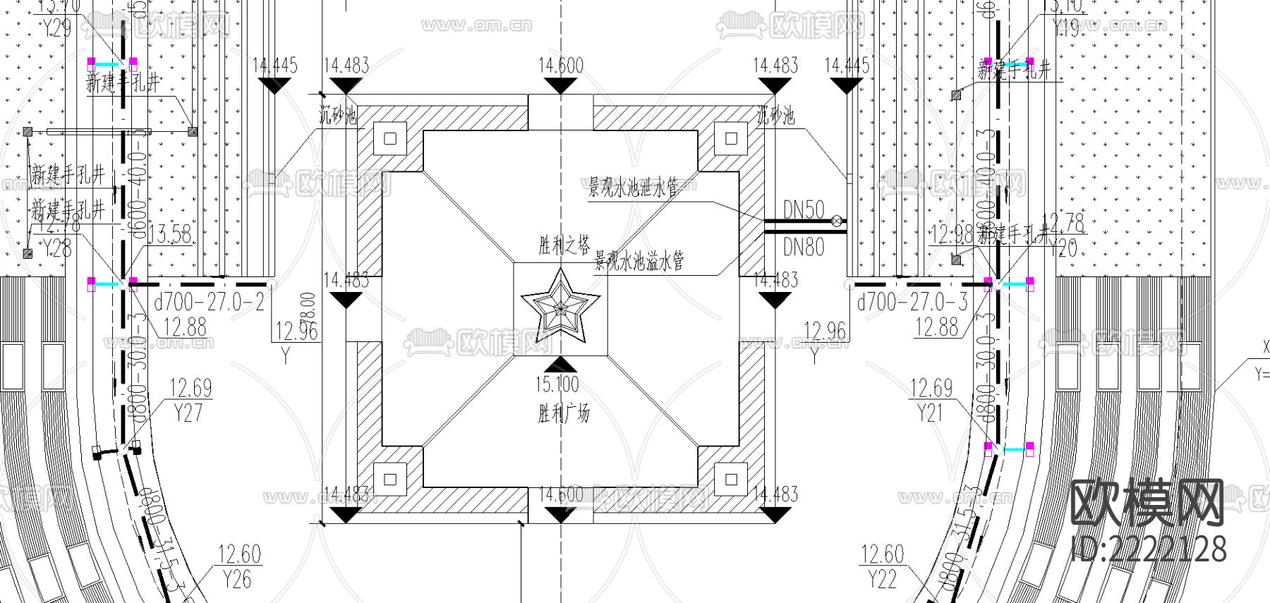 建施管线综合CAD总平面图下载（渲染图2）