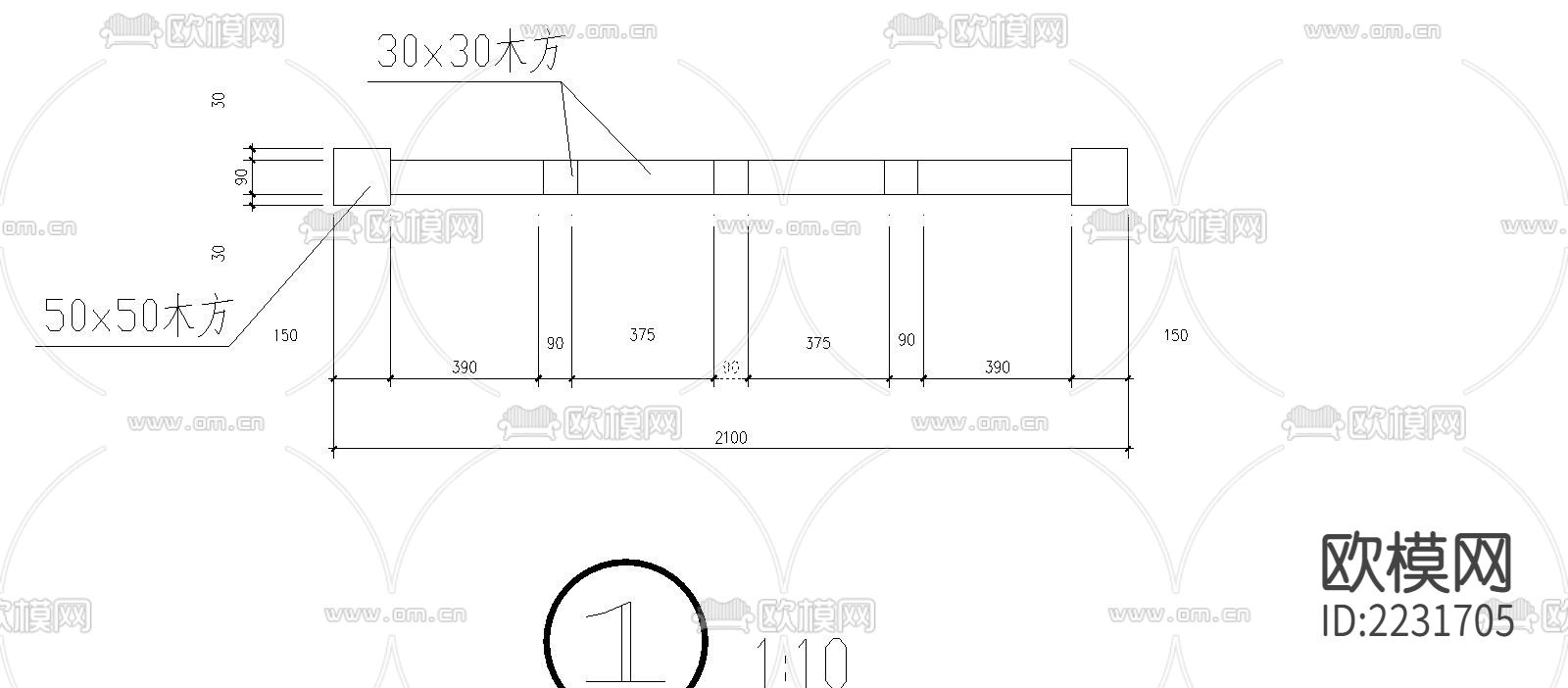 休闲亭子cad施工图下载（渲染图2）