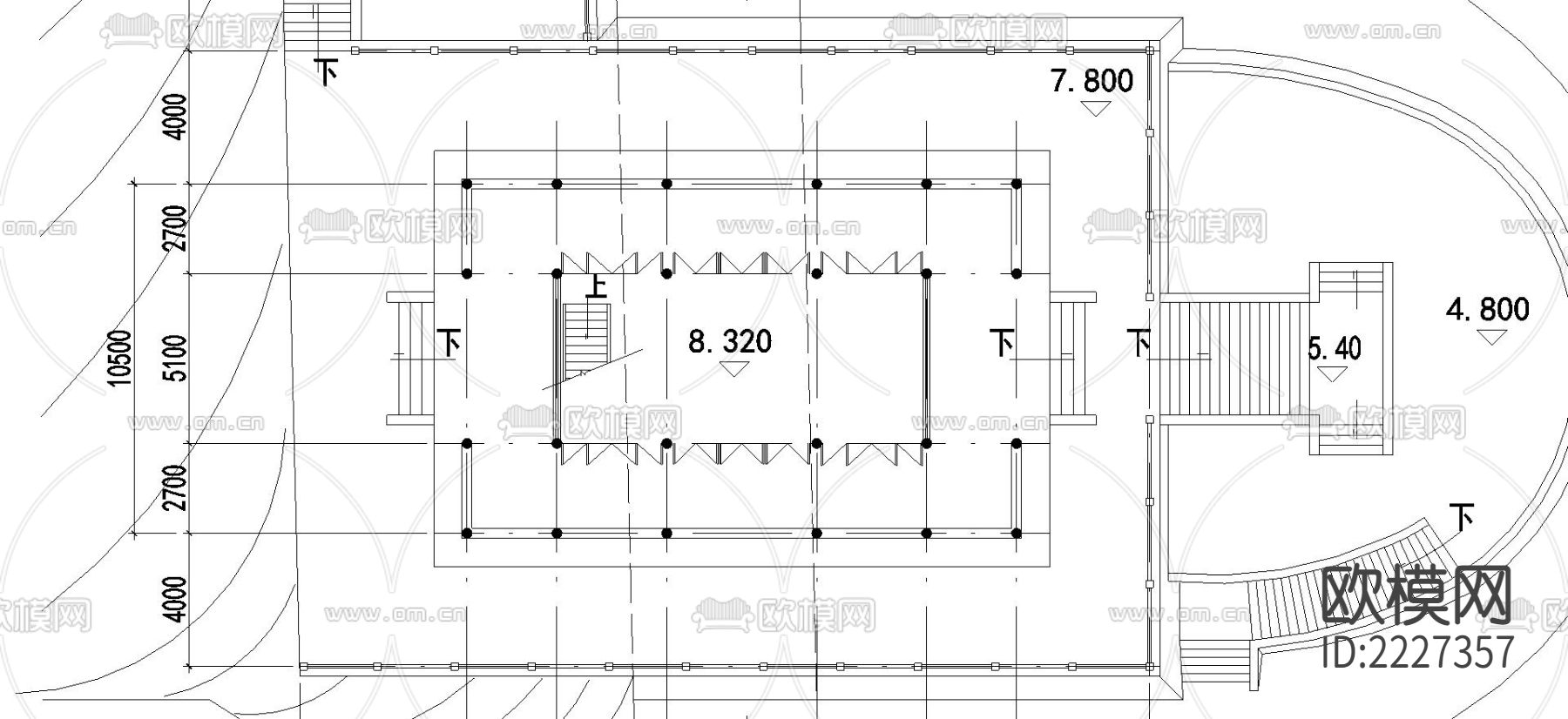 鼓楼设计CAD施工图下载（渲染图2）