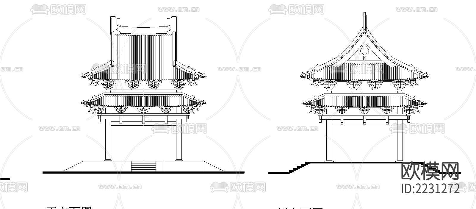 圣母殿cad施工图下载（渲染图1）