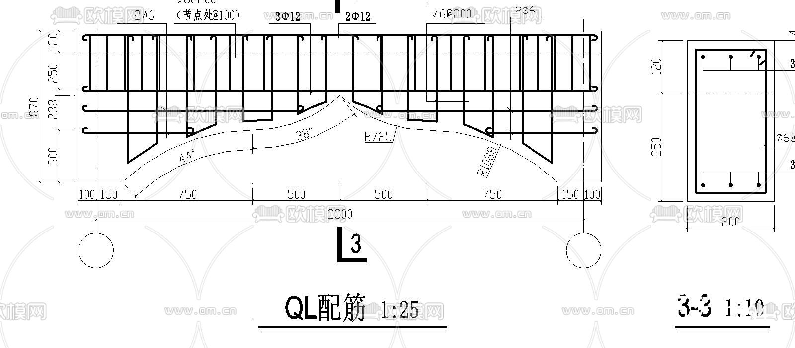 四角亭cad施工图下载（渲染图3）