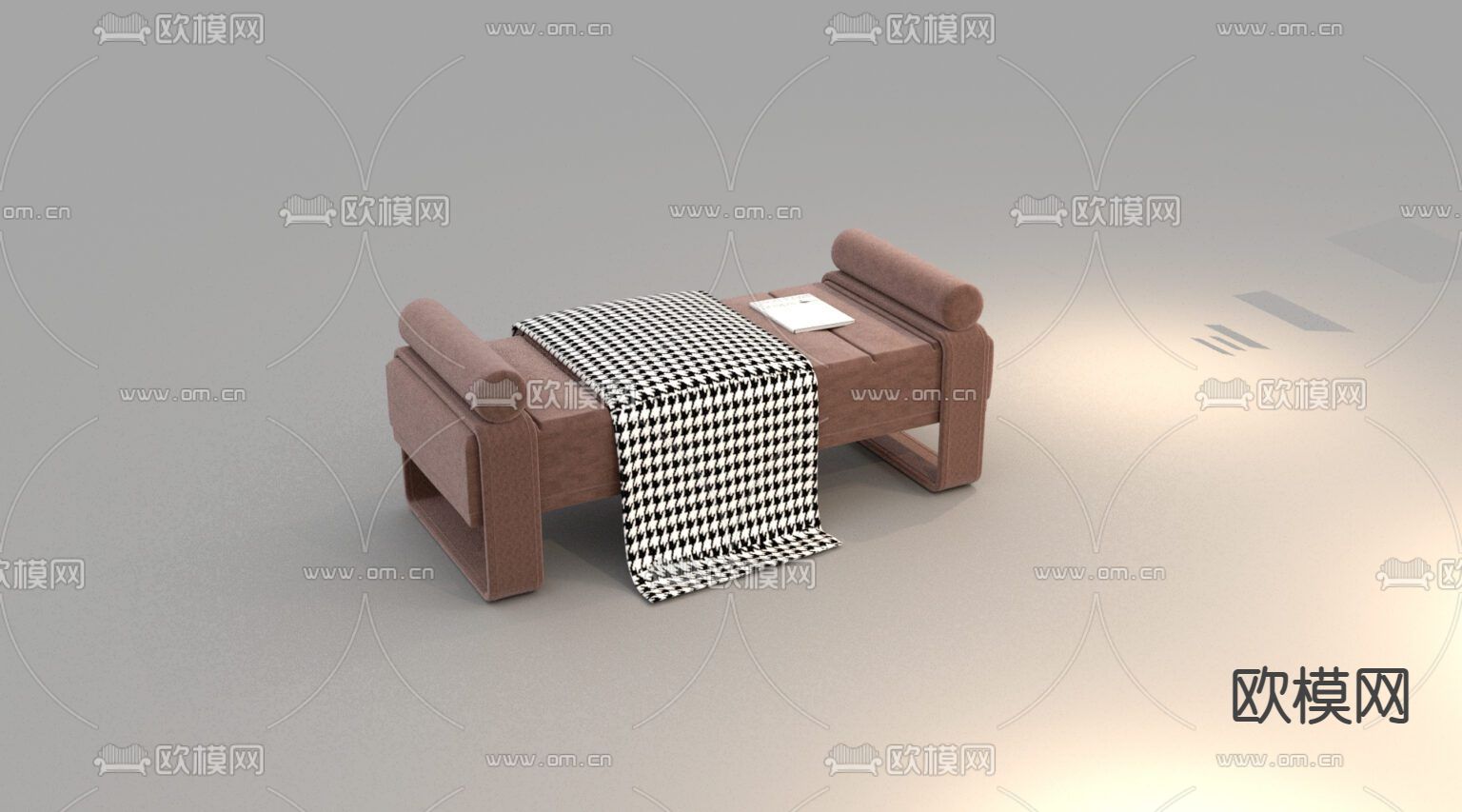 现代简约布艺沙发凳免费3d模型下载