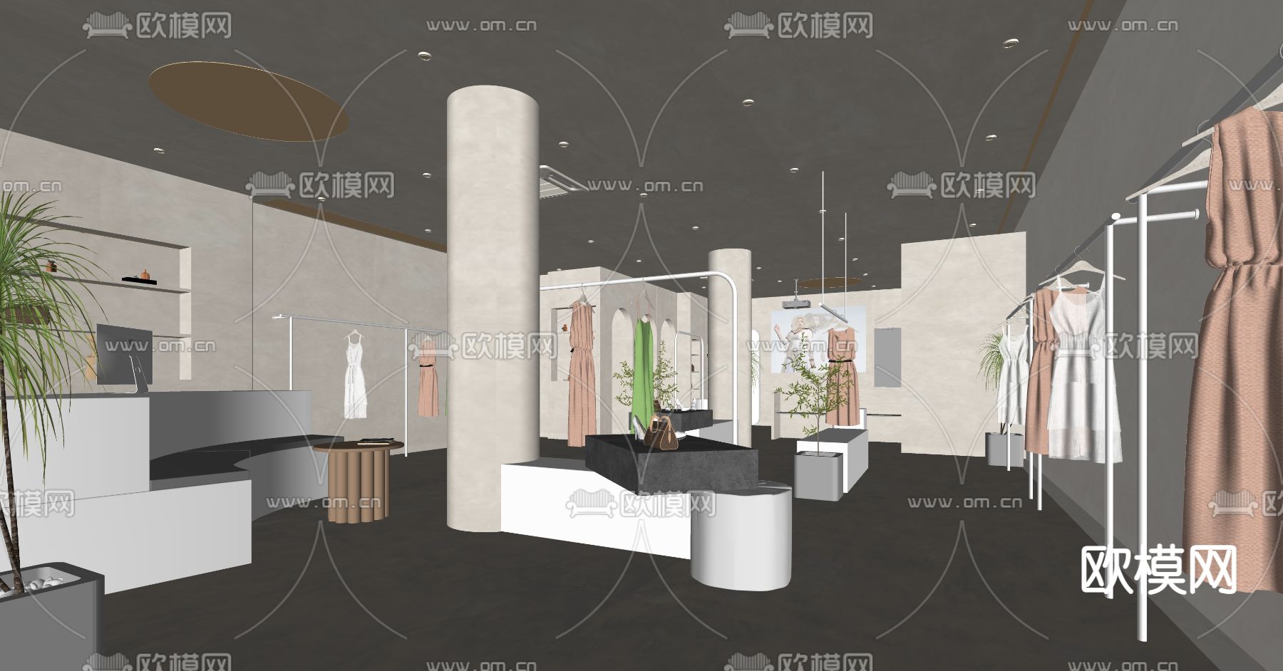 现代服装店su模型下载（渲染图3）