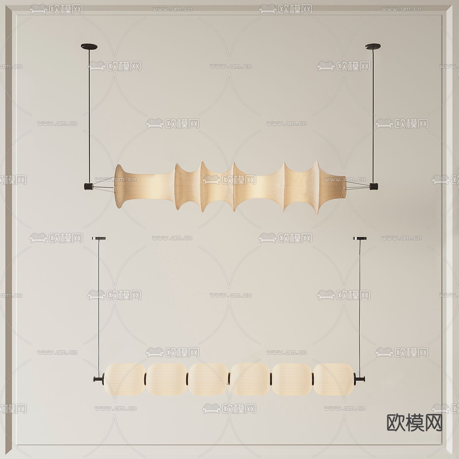 侘寂风吊灯su模型