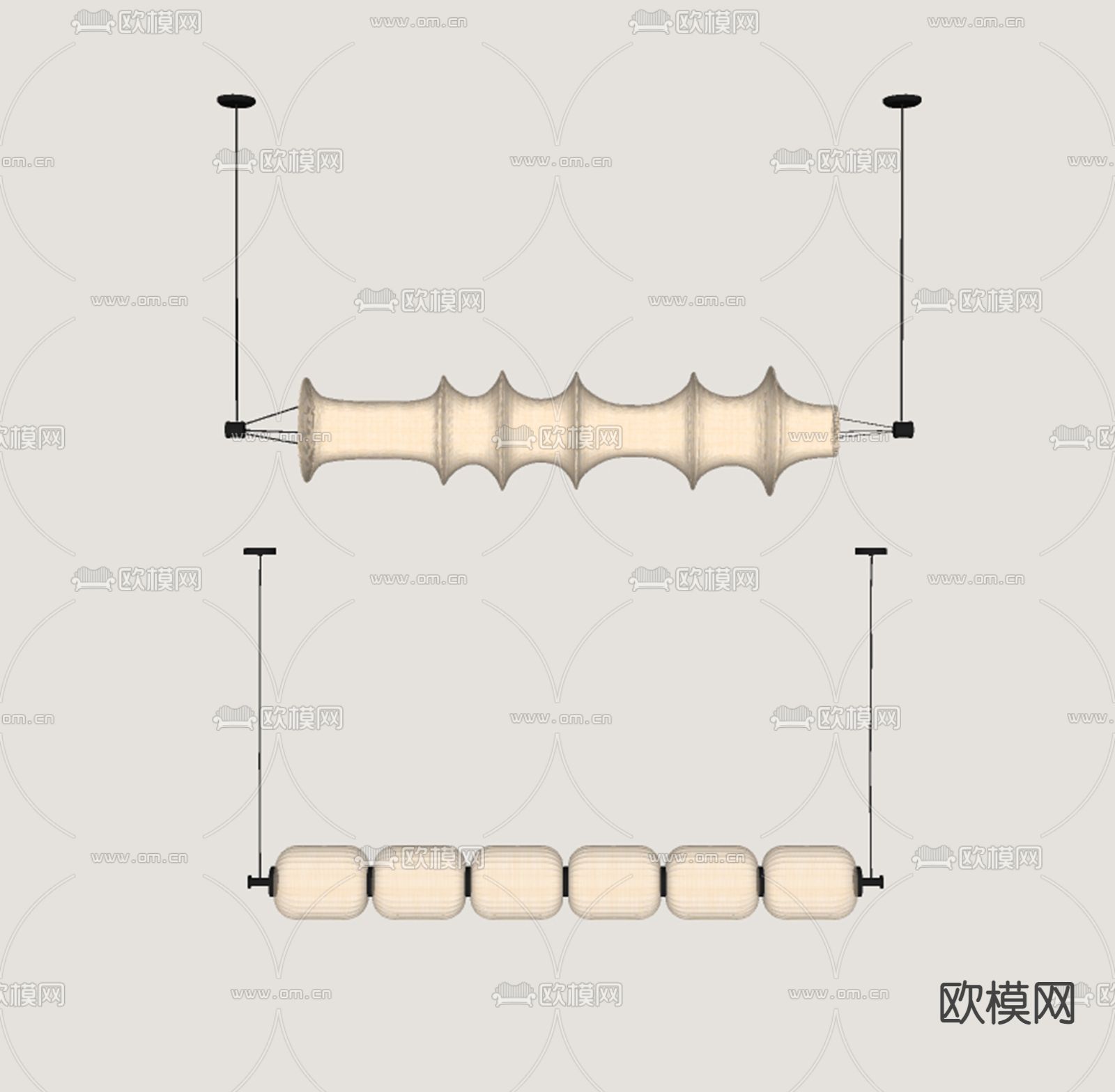 侘寂风吊灯su模型