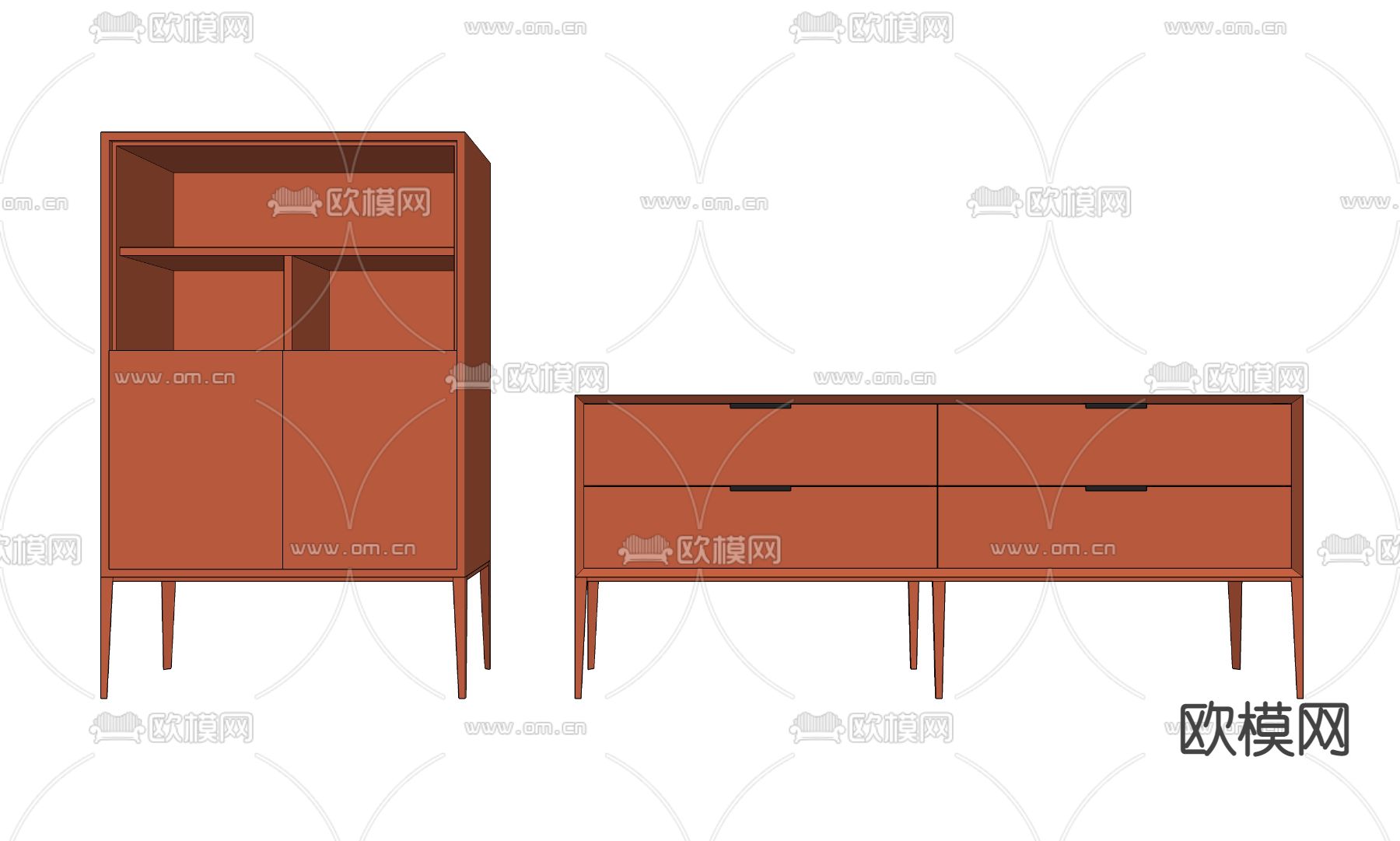 现代餐边柜su模型下载_ID12060730_sketchup模型下载-欧模网