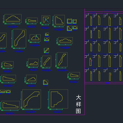 石膏线条cad图块