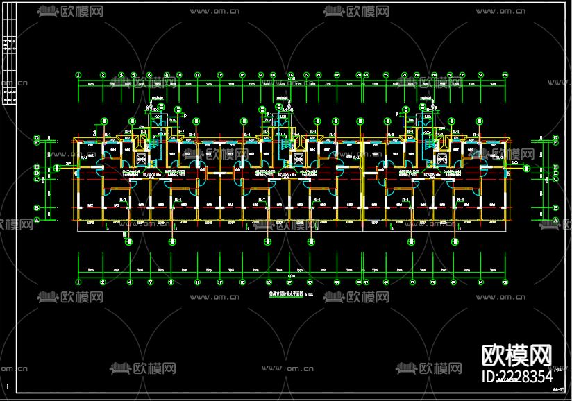 红星花园23号#楼给排水CAD施工图下载（渲染图1）