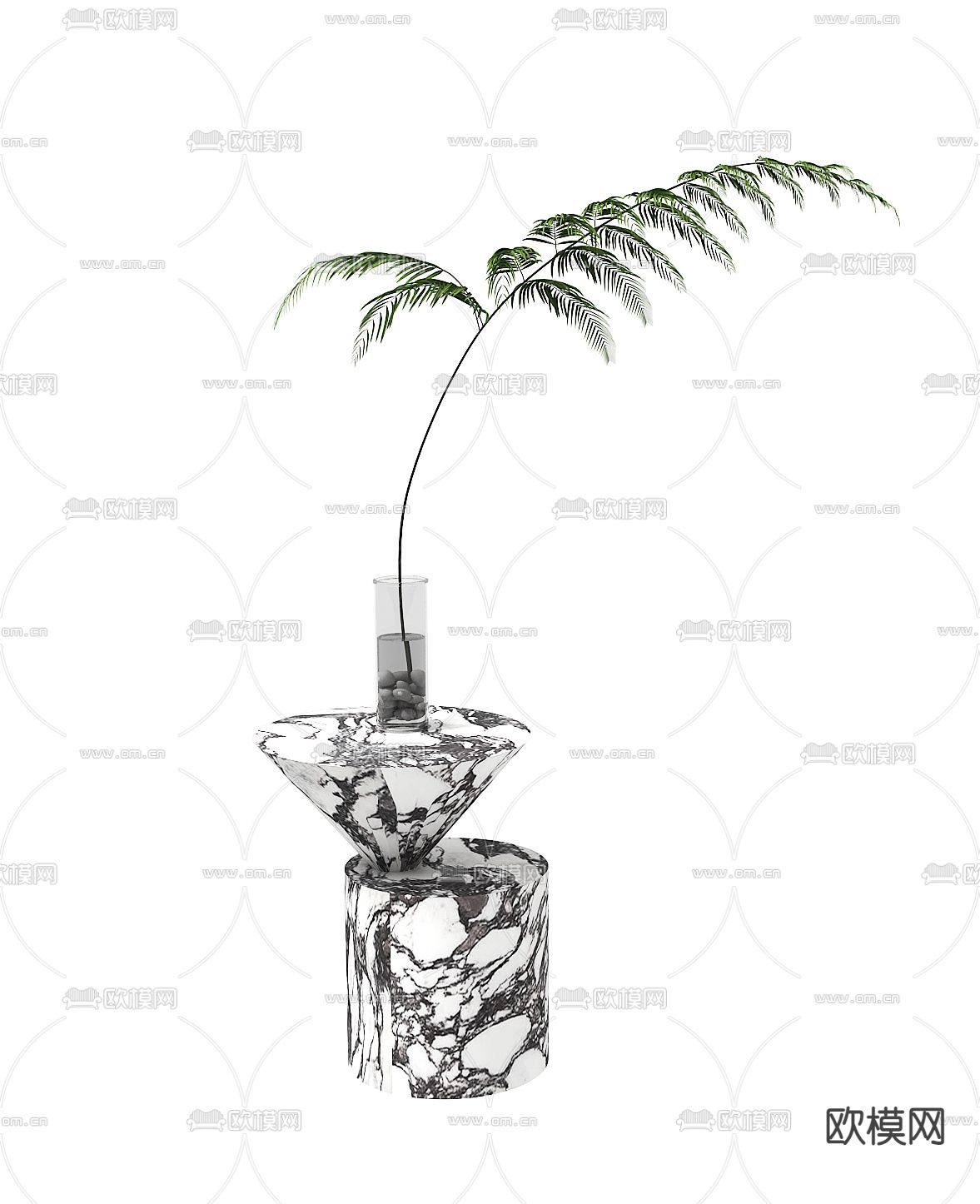 现代大理石边几角几3d模型下载