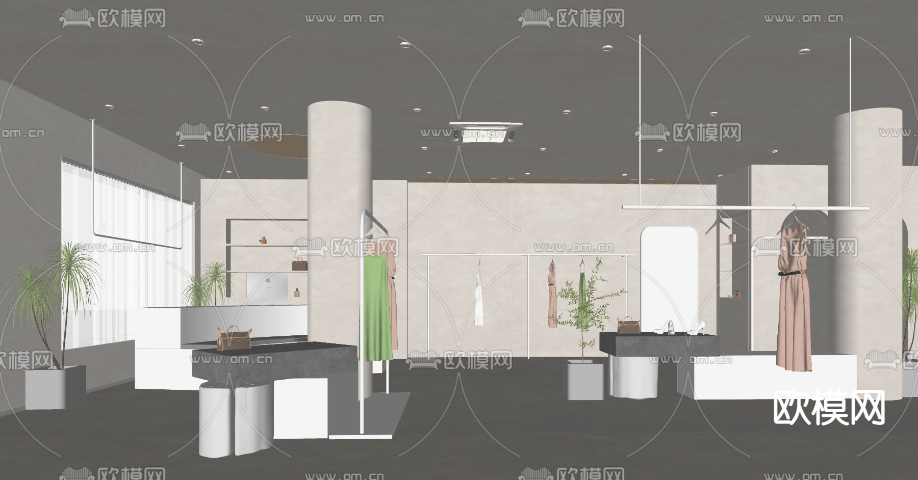 现代服装店su模型下载（渲染图4）