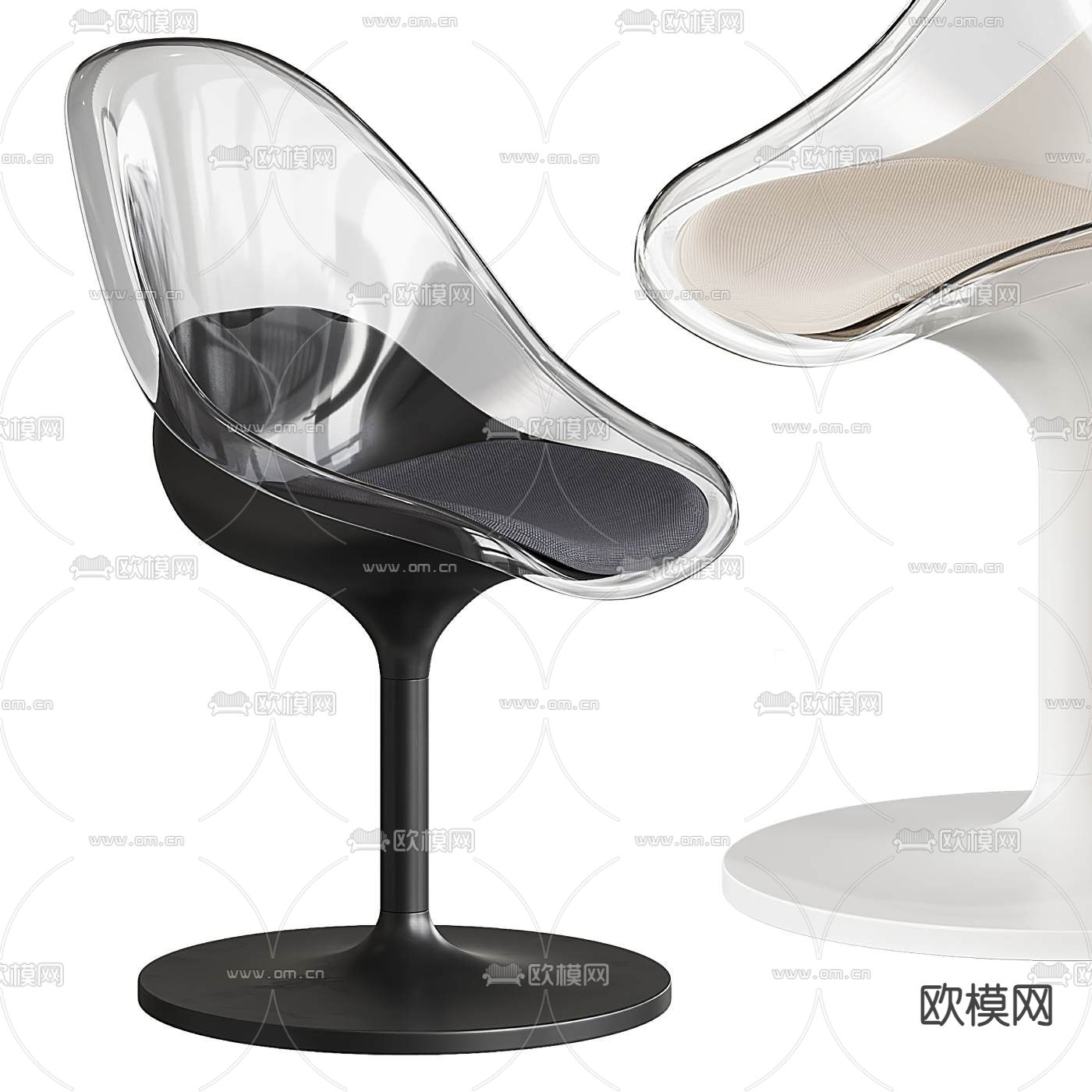 Ikea 宜家现代亚克力休闲椅子3d模型下载_ID12067231_3dmax免费模型-欧模网