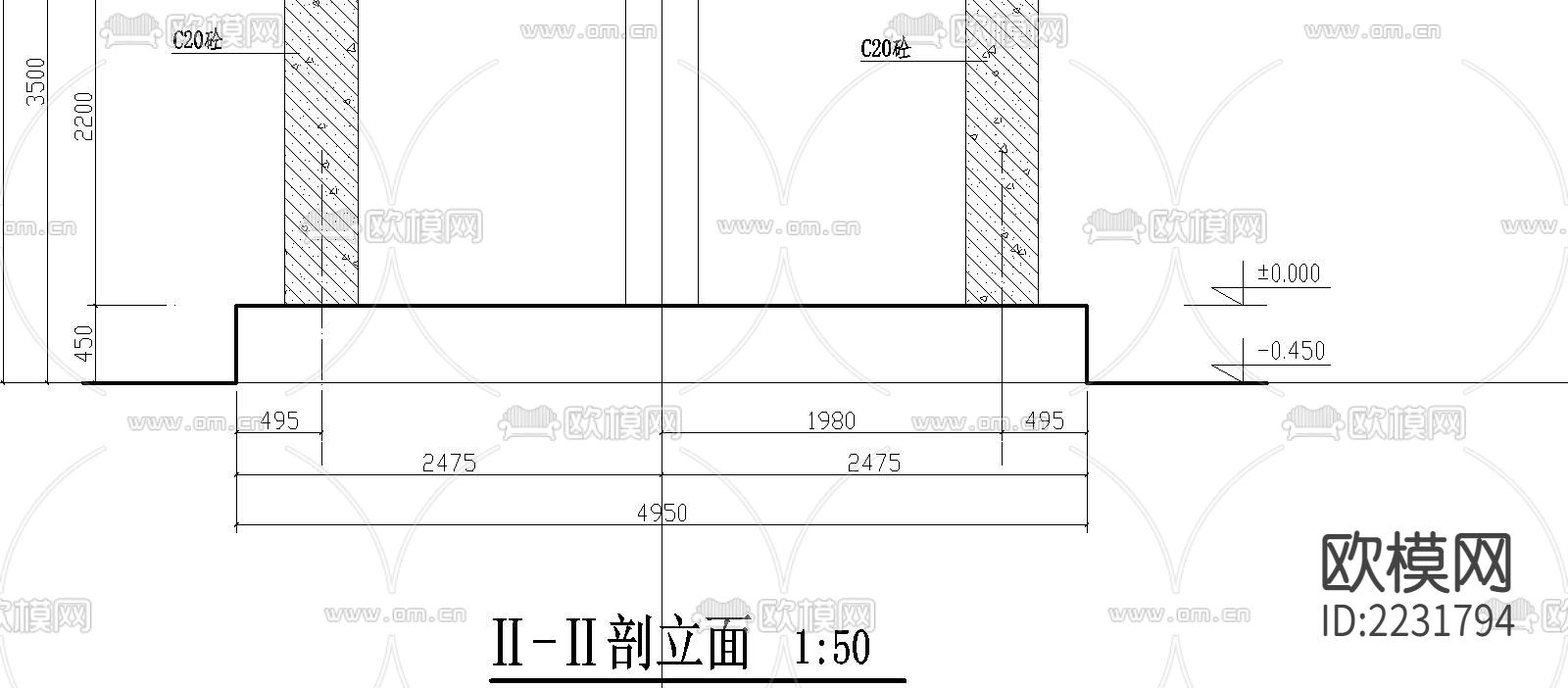 四角亭cad施工图下载（渲染图2）