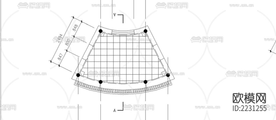 扇亭cad施工圖下載(渲染圖5)