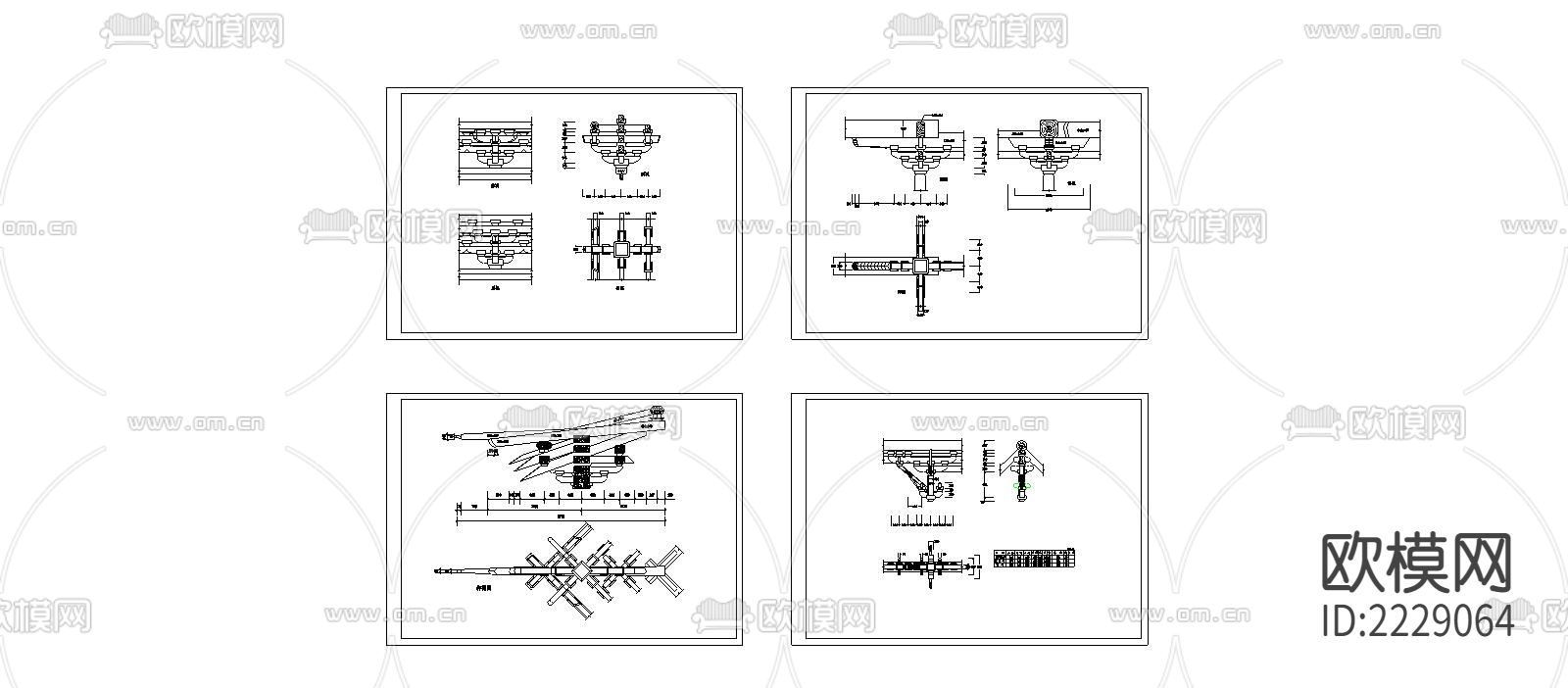 某古建施工图CAD大样下载（渲染图5）