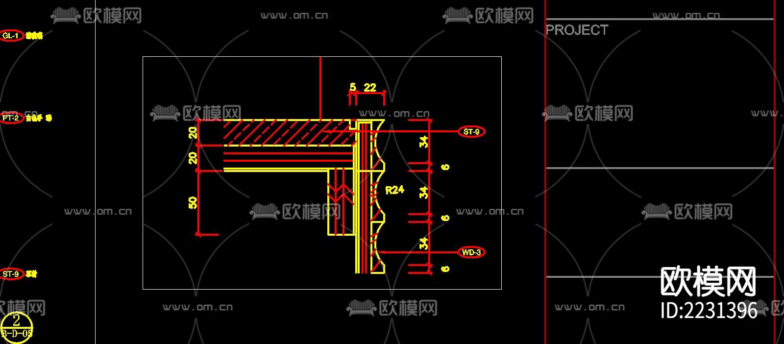 别墅浴室cad大样图下载（渲染图1）
