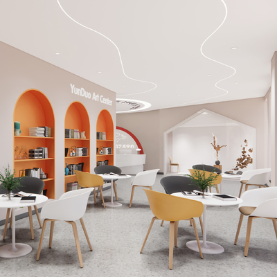  现代舞蹈培训机构su模型 